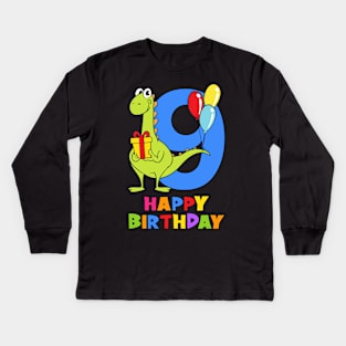 9th Birthday Party 9 Year Old Nine Years Kids Long Sleeve T-Shirt